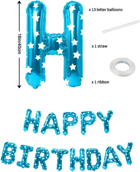Happy Birthday Balloon Blue Star 2