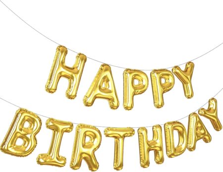 Happy Birthday Balloon Gold 2
